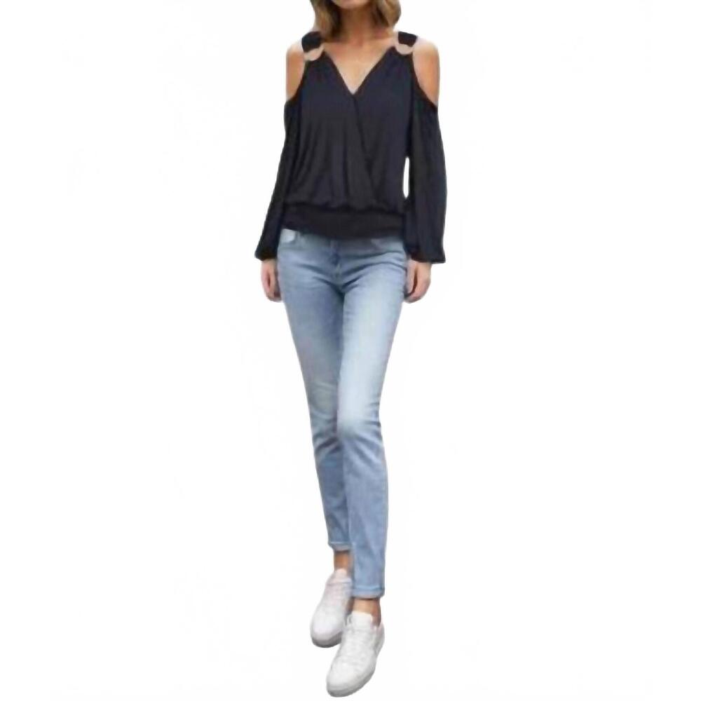 NEW VAVA open shoulder ring top in black